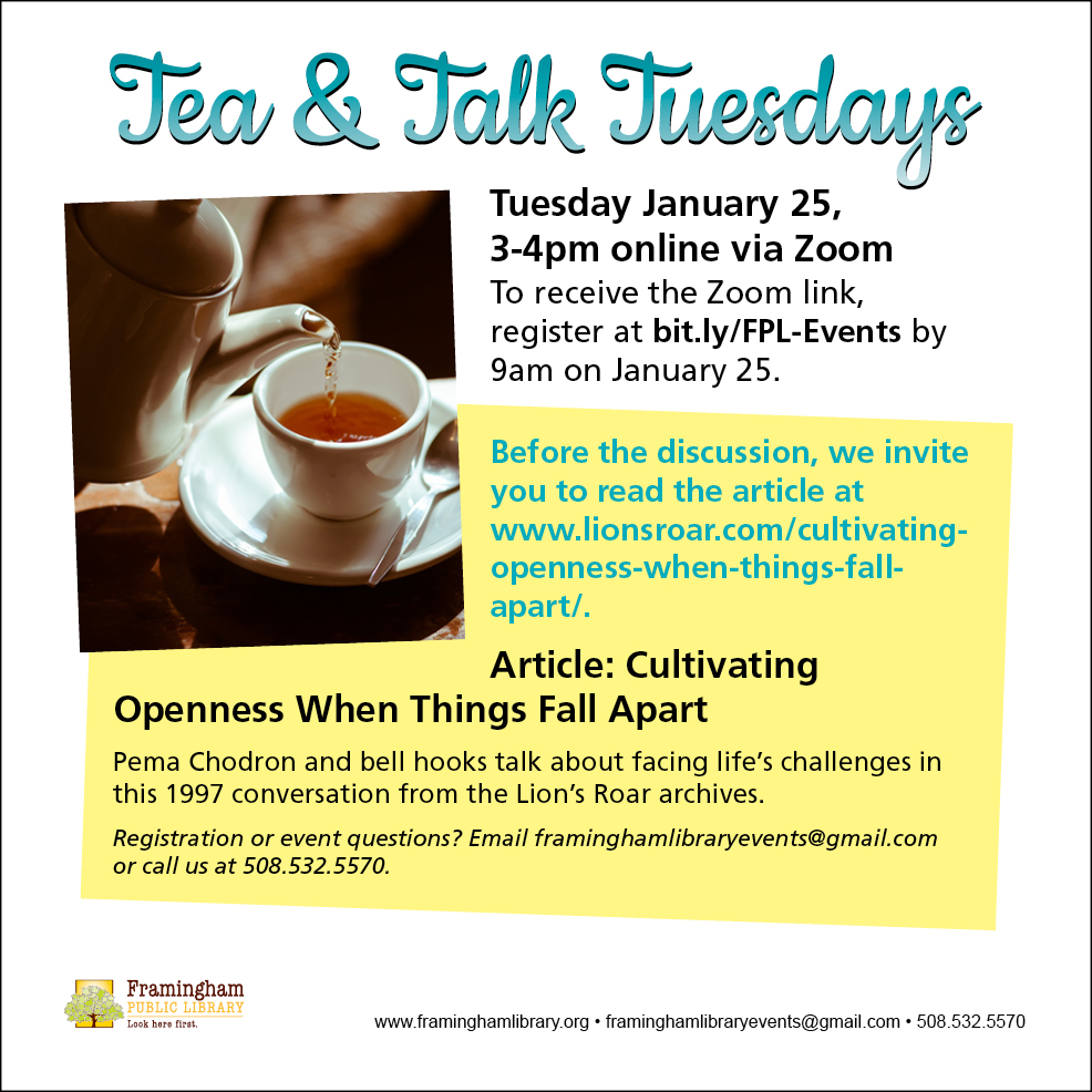 Tea & Talk: Cultivating Openness When Things Fall Apart thumbnail Photo