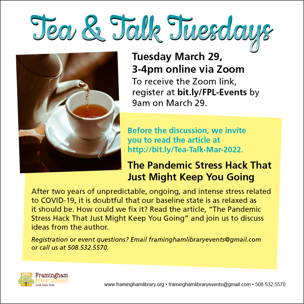 Tea & Talk: The Pandemic Stress Hack That Just Might Keep You Going thumbnail Photo