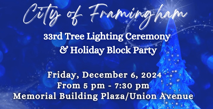 Framingham’s 33rd Tree Lighting Ceremony & Holiday Block Party thumbnail Photo