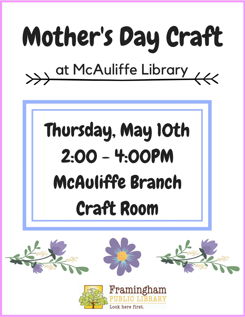Mother’s Day Open Craft at McAuliffe Library thumbnail Photo