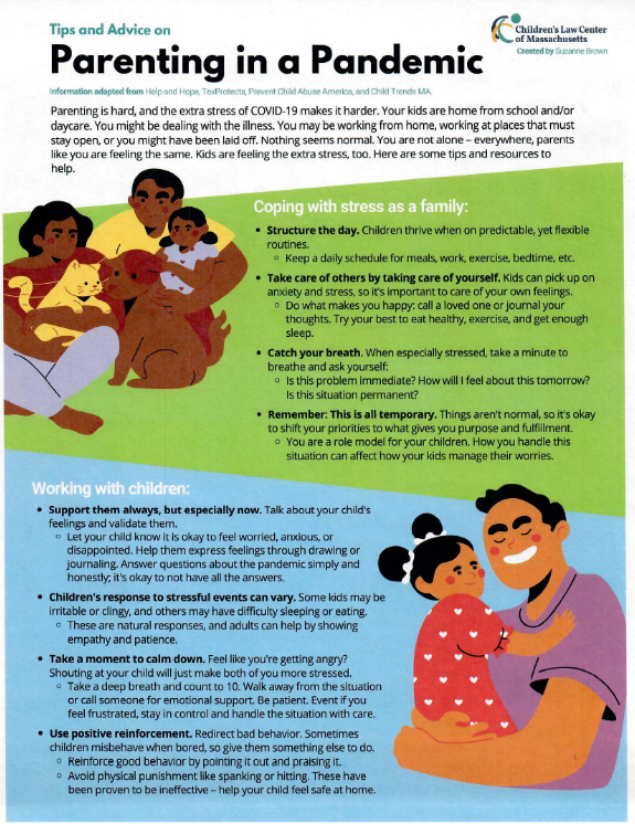 Tips and Advice on Parenting in a Pandemic poster