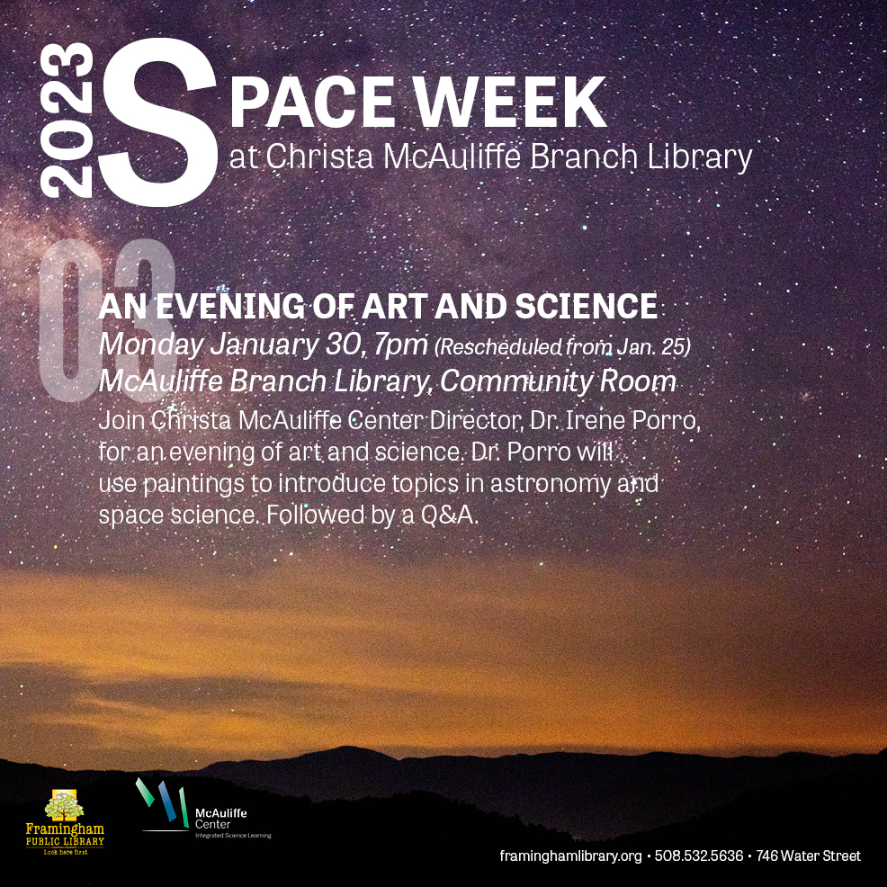 2023 Space Week at Christa McAuliffe Branch Library: An Evening of Art and Science thumbnail Photo
