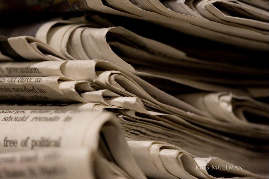 stock photo of newspapers